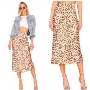 Free People Normani Animal Print Midi Skirt